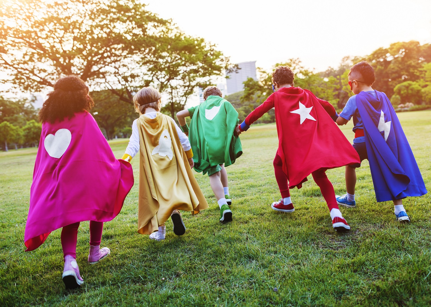 Children dressed as superheroes